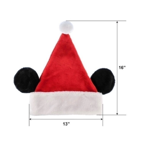 DISNEY Mickey Mouse Santa Hat NWT - Picture 2 of 3